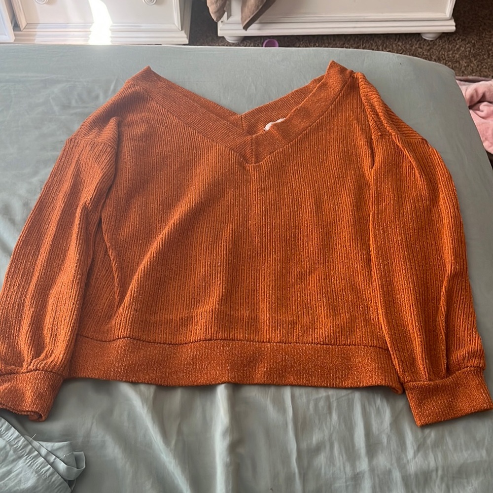 Orange Sweater from white birch only worn a few times in the fall.